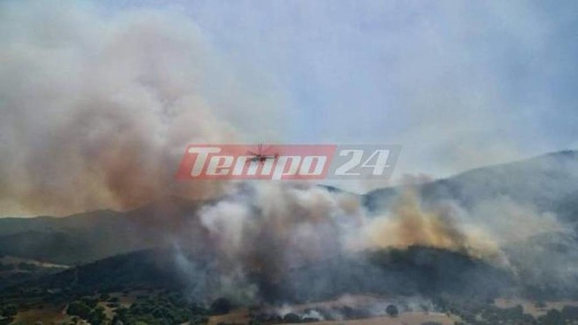 Φωτιά ΤΩΡΑ: Δύο πύρινα μέτωπα στην Αχαΐα - Έφτασαν κοντά σε μοναστήρι οι φλόγες (pics+vid)