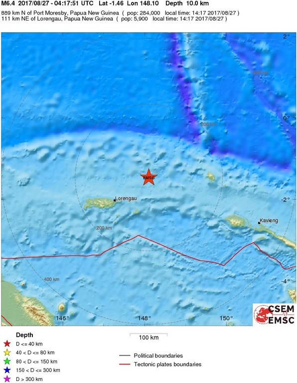 Ισχυρός σεισμός 6,6 Ρίχτερ ΤΩΡΑ στην Παπούα Νέα Γουινέα