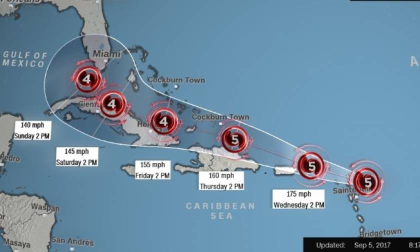 Καραϊβική: Ο κυκλώνας Ίρμα «σαρώνει» τη νήσο Μπαρμπούντα (Vids)