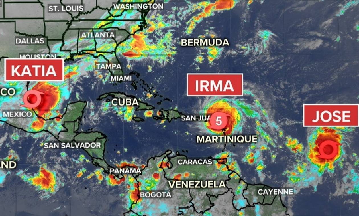 Δεν είναι μόνο η Ίρμα… Άλλοι δύο κυκλώνες απειλούν την Καραϊβική! (pic)