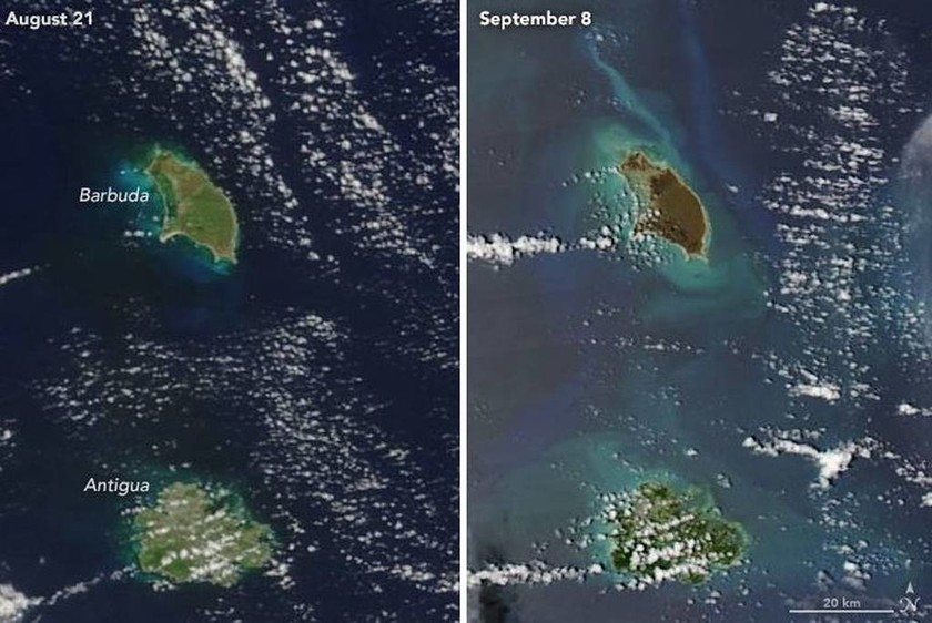 Συγκλονιστικές εικόνες: Νησιά της Καραϊβικής πριν και μετά το πέρασμα του τυφώνα Ίρμα