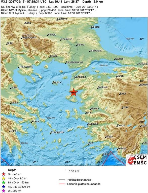 Νέος σεισμός κοντά στη Μυτιλήνη  