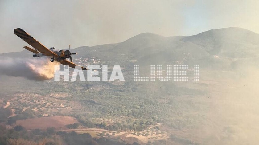 Ολονύχτια μάχη με τις φλόγες στο χωριό Μάκιστος – Οι φλόγες έφτασαν στις αυλές των σπιτιών (pics)
