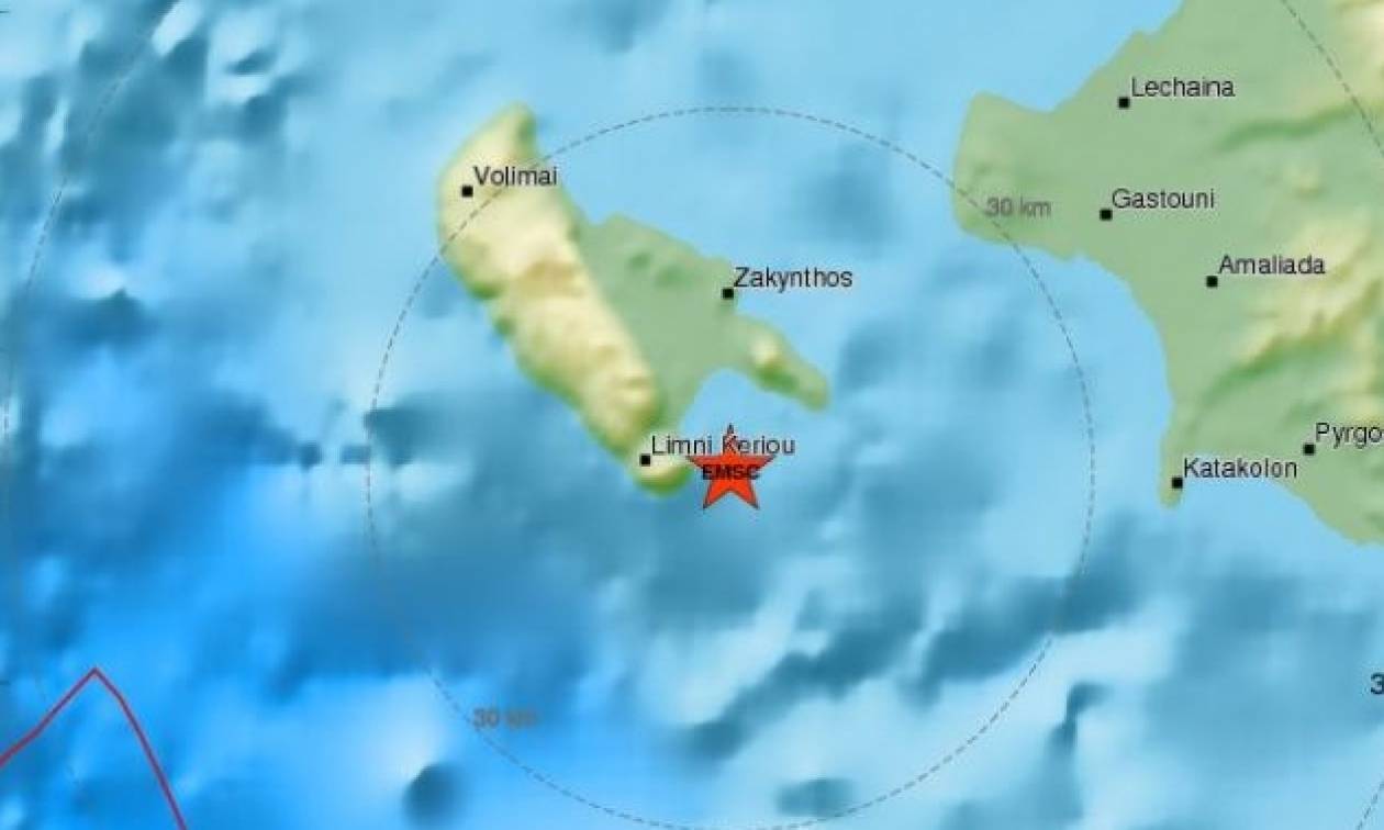 Σεισμός ταρακούνησε τη Ζάκυνθο - Αισθητός και στην Κέρκυρα