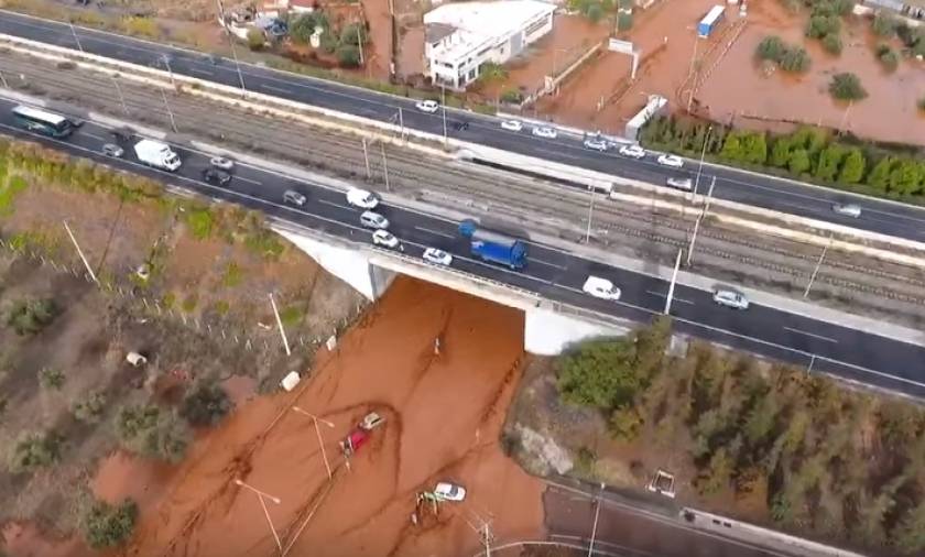 Πλημμύρες Μάνδρα: Το μέγεθος της καταστροφής από ψηλά... (video)