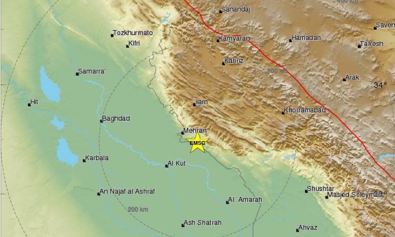 Νέος ισχυρός σεισμός στα σύνορα Ιράν - Ιράκ