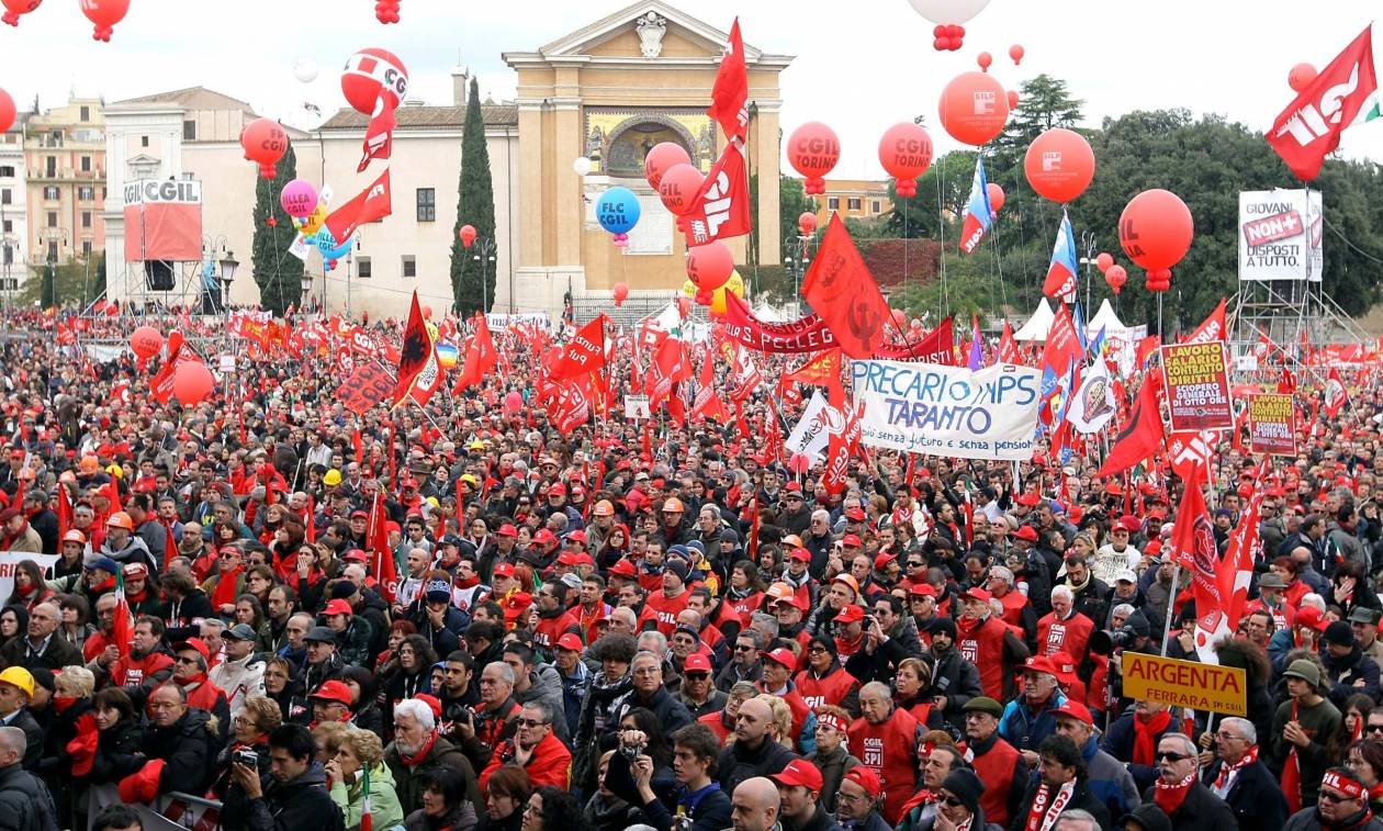 Σε εξέλιξη μεγάλες διαδηλώσεις στην Ιταλία (Vid)