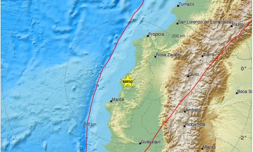 Ισχυρός σεισμός στον Ισημερινό