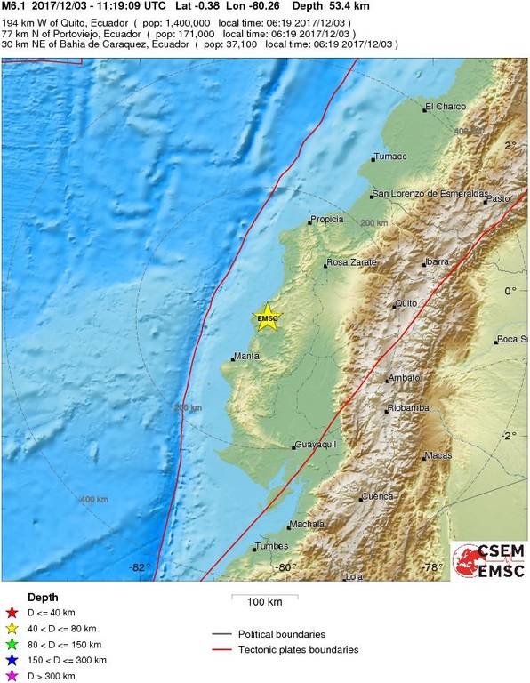 ΕΚΤΑΚΤΟ - Ισχυρός σεισμός ΤΩΡΑ στον Ισημερινό