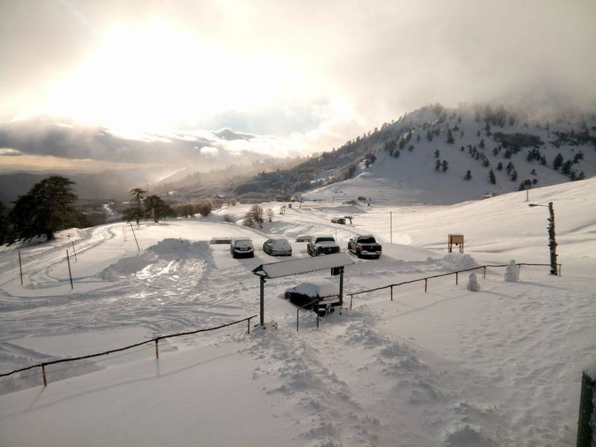 Λευκό το σκηνικό στο χιονοδρομικό κέντρο της Βασιλίτσας (pics)