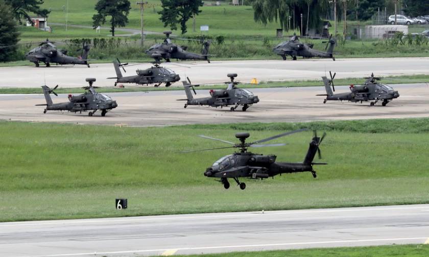 Ν. Κορέα: Ελικόπτερα εκτόξευσαν πυραύλους για την αντιμετώπιση «οποιασδήποτε πρόκλησης του εχθρού»