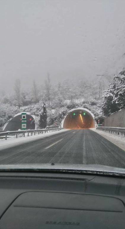 Πυκνή χιονόπτωση στο Αρτεμίσιο Αρκαδιας στο δρόμο προς Μεσσηνία