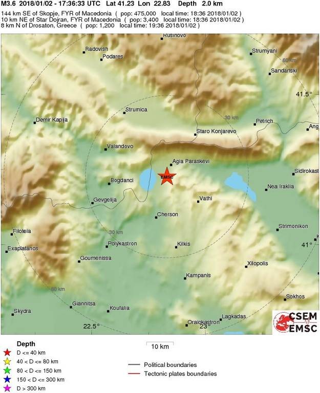 ΕΚΤΑΚΤΟ: Νεός σεισμός ΤΩΡΑ στο Κιλκίς