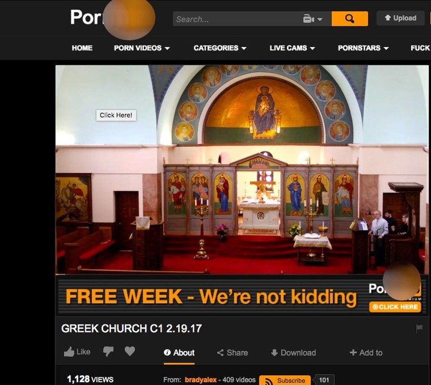 Απίστευτο: Βίντεο με δοξολογίες της εκκλησίας σε site πορνογραφικού υλικού (pics)