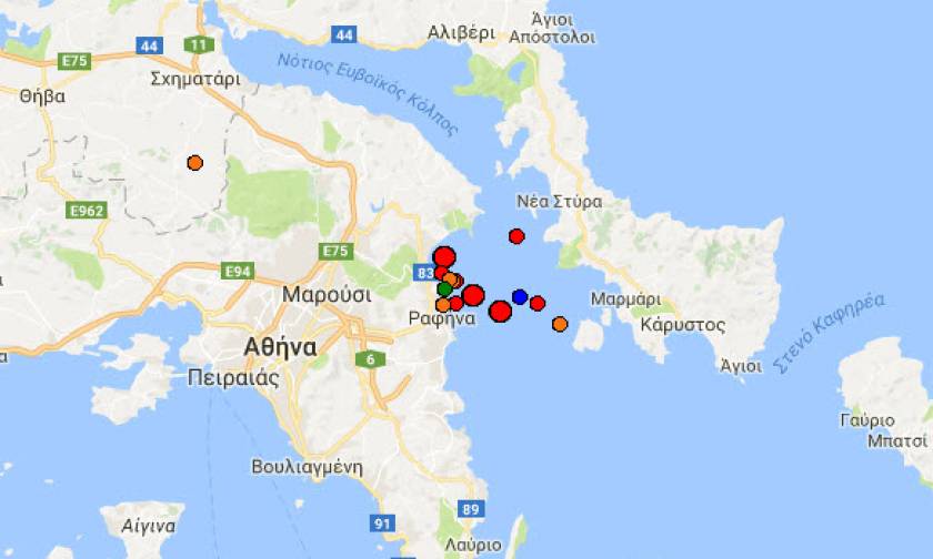 Series of minor tremors recorded along eastern Attica coast