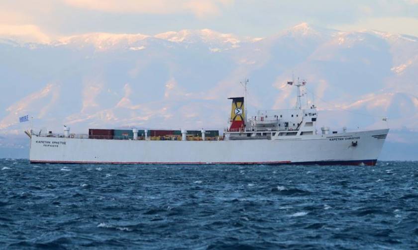 Explosives-laden freighter 'Kapetan Christos' docks at Thessaloniki port