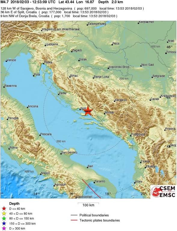 Ισχυτός σεισμός ΤΩΡΑ στη Βοσνία - Ερζεγοβίνη 