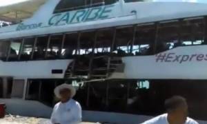 Έκρηξη σε πλοίο στο Μεξικό: Τουλάχιστον 18 τραυματίες (vid)