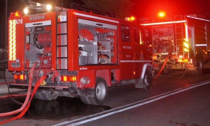 Στις φλόγες τυλίχθηκε φορτηγό στην Εθνική Οδό Λάρισας - Τρικάλων