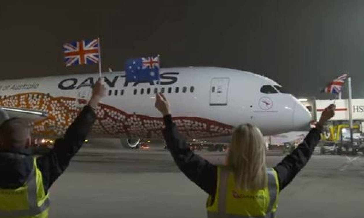 Η Qantas έγραψε ιστορία! Πρώτη απευθείας πτήση από την Αυστραλία στη Βρετανία σε... 17 ώρες! (vid)