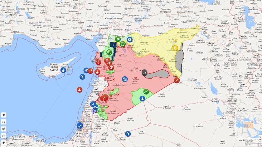 Πόλεμος στη Μεσόγειο: Αυτός είναι ο διαδραστικός χάρτης του πολέμου στη Συρία (pics)