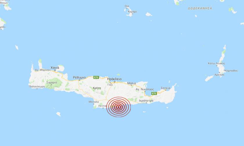 Σεισμός νότια του Ηρακλείου Κρήτης (pic)