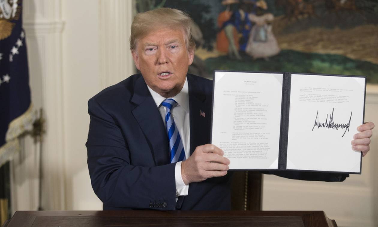 ΗΠΑ: Ο Τραμπ υπέγραψε το διάταγμα για την επαναφορά των κυρώσεων εις βάρος του Ιράν