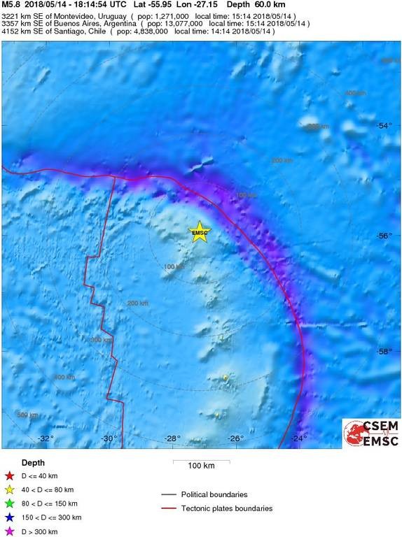 Σεισμός 5,6 Ρίχτερ χτύπησε τα νησιά Σάντουιτς 