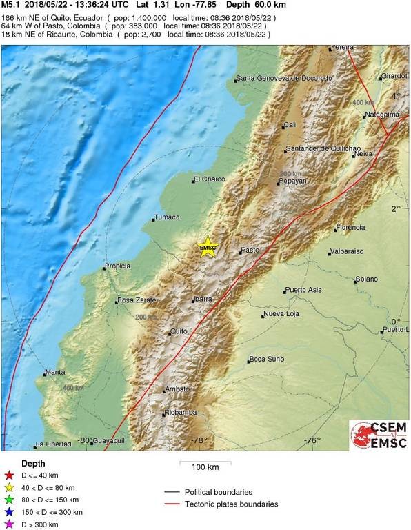 Ισχυρός σεισμός 5 Ρίχτερ στην Κολομβία