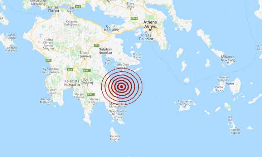 Σεισμός ΤΩΡΑ ανατολικά της Πελοποννήσου (pics)
