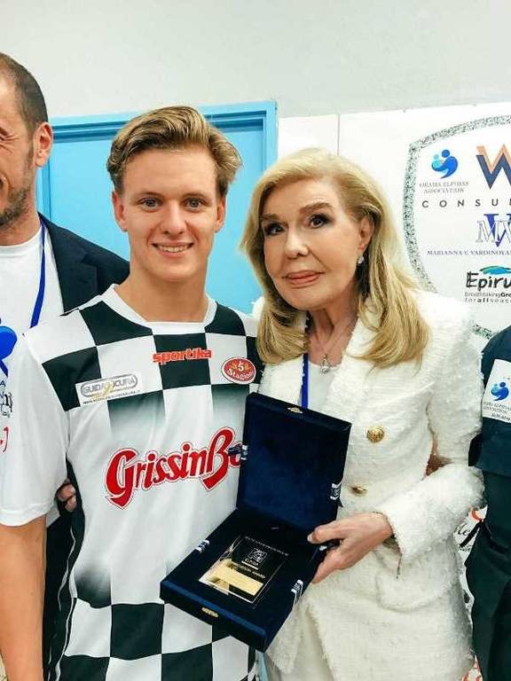Η Μαριάννα Βαρδινογιάννη με το γιο του Michael Schumacher, Mick
