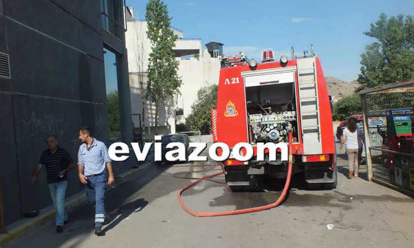 Πανικός στη Χαλκίδα από φωτιά στο super market «Σκλαβενίτης» (pics&vid)