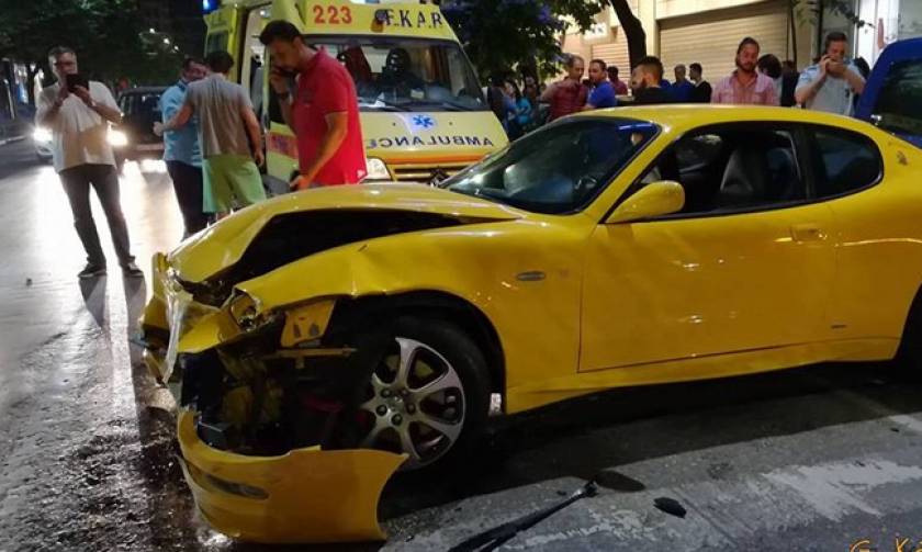 Η κυρία με την κίτρινη Maserati που τα «έσπασε» όλα στη Θεσσαλονίκη