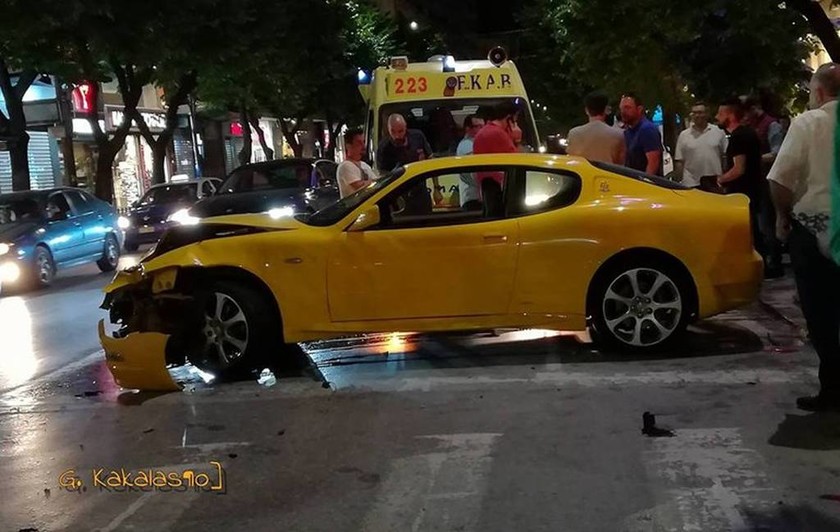 Η κυρία με την κίτρινη Maserati που τα «έσπασε» όλα στη Θεσσαλονίκη 