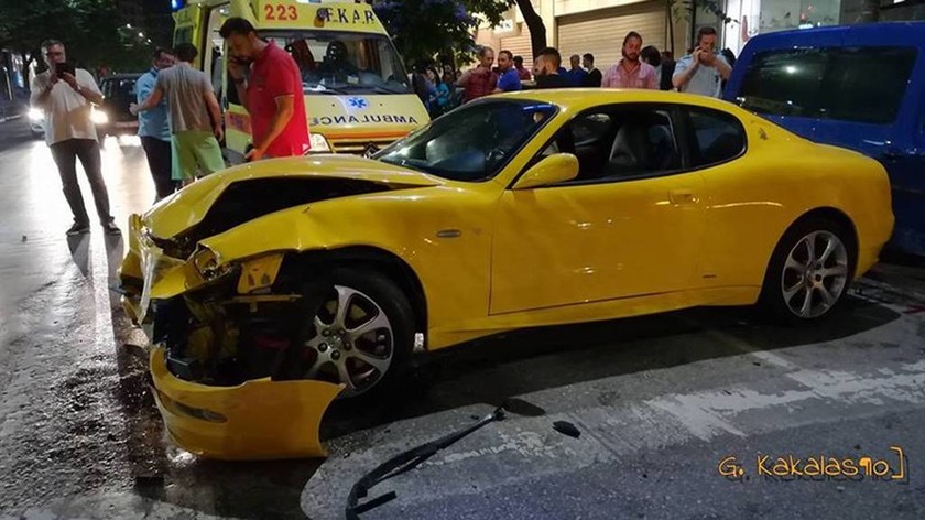 Η κυρία με την κίτρινη Maserati που τα «έσπασε» όλα στη Θεσσαλονίκη 