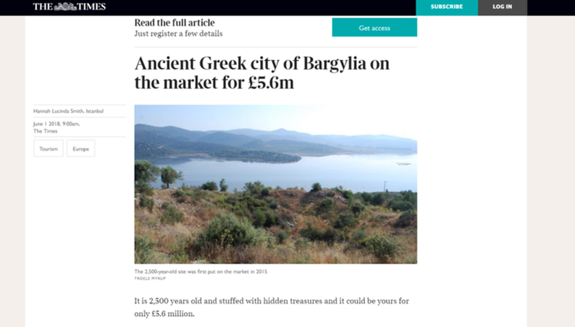Απίστευτο: Η Τουρκία πουλά αρχαία ελληνική πόλη για 5,6 εκατ. λιρες