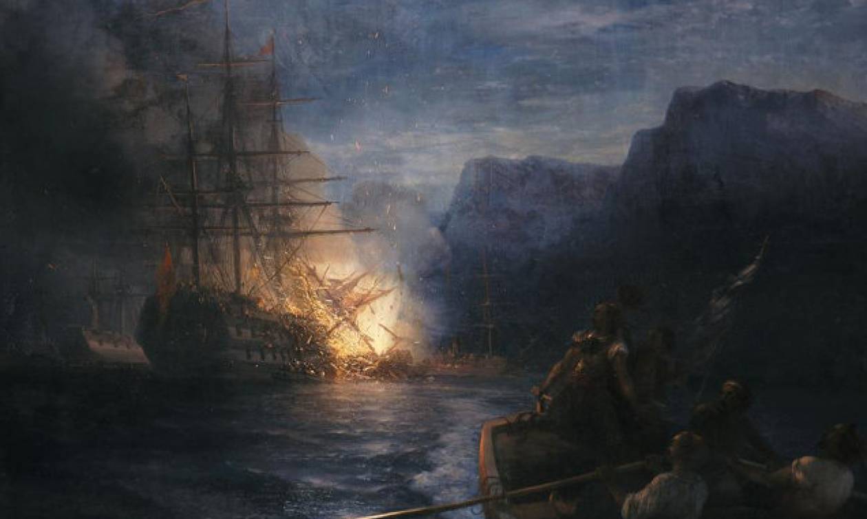 Σαν σήμερα το 1822 η πυρπόληση της τουρκικής ναυαρχίδας του Καρά Αλή από τον Κανάρη