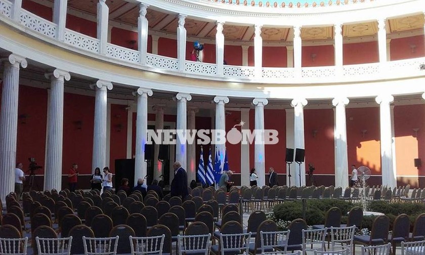 Οι πρώτες φωτογραφίες από τις προετοιμασίες στο Ζάππειο για την ομιλία του Αλέξη Τσίπρα