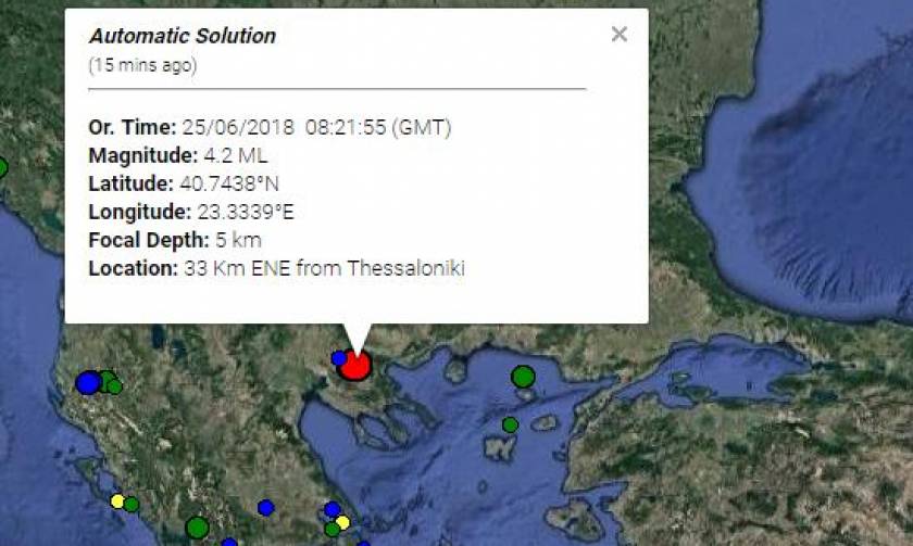 Light quake east of Thessaloniki