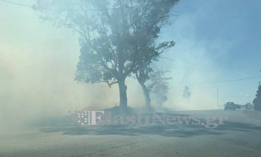 Πυρκαγιά στο Ακρωτήρι Χανίων - Κίνδυνος για κατοικημένη περιοχή