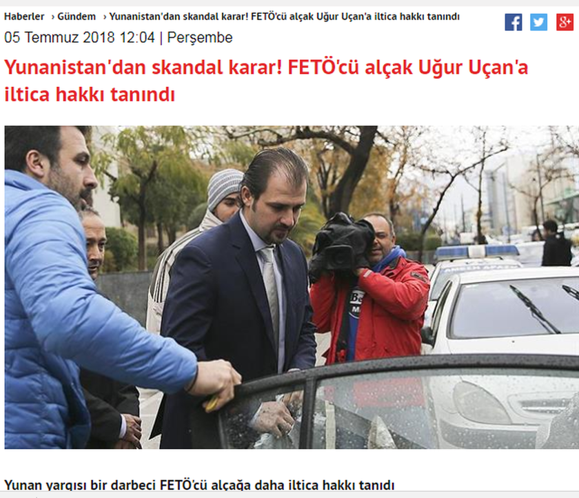 Τουρκικά ΜΜΕ: «Ελληνικό σκάνδαλο η χορήγηση ασύλου στον αρχηγό των Τούρκων πραξικοπηματιών» 