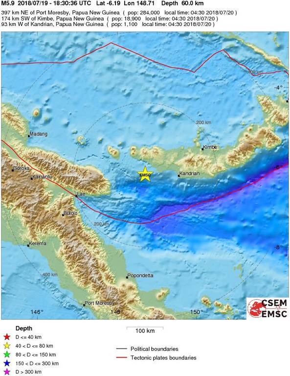 Ισχυρός σεισμός 6 Ρίχτερ ΤΩΡΑ στην Παπούα Νέα Γουινέα 