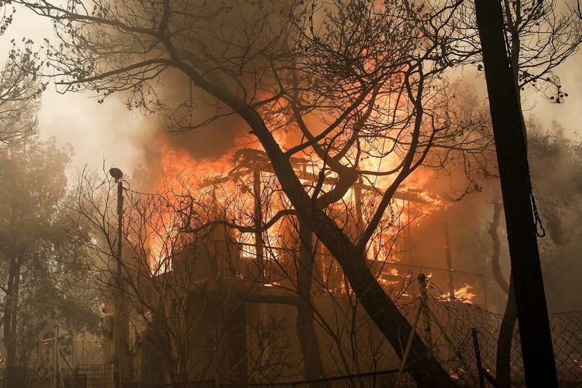 Φωτιά ΤΩΡΑ στην Κινέτα: Στις αυλές των σπιτιών έφτασαν οι φλόγες (vid)