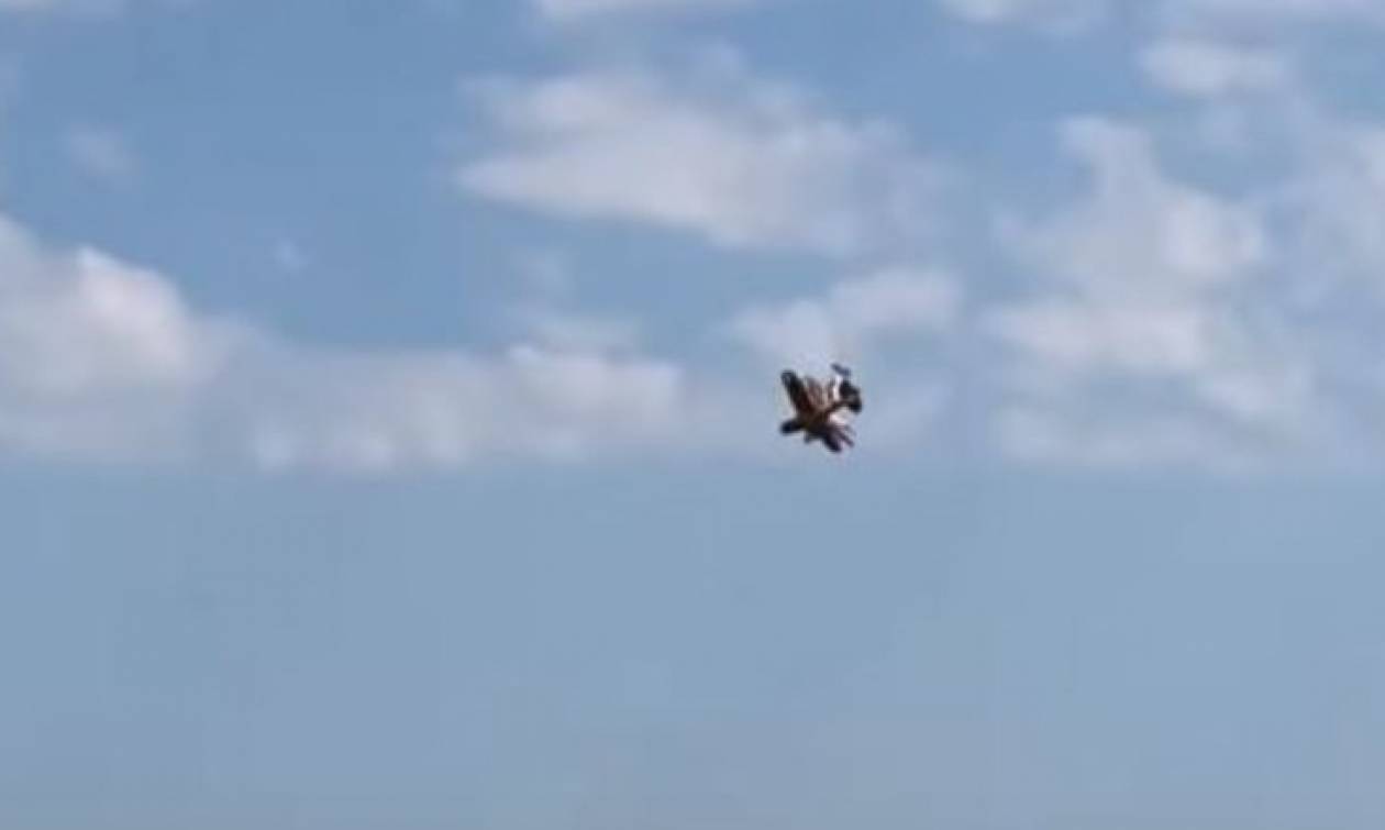 Βίντεo ΣΟΚ: Η στιγμή της σύγκρουσης δύο αεροσκαφών στον αέρα - Νεκρός ο ένας πιλότος