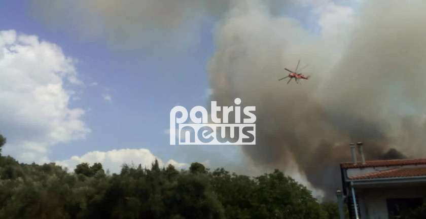 Φωτιά Αμαλιάδα: Μαίνεται η πυρκαγιά - Εκκενώθηκε το χωριό Δαφνιώτισσα