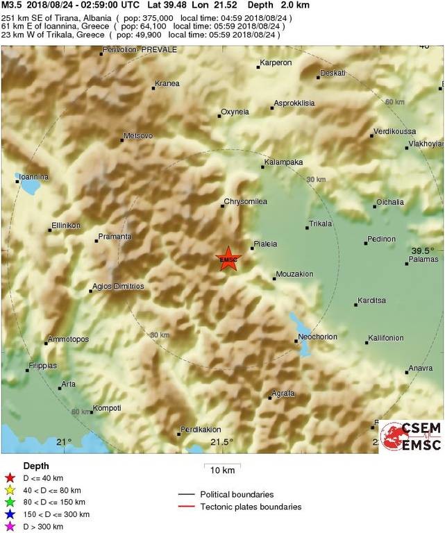 Σεισμός ΤΩΡΑ στα Τρίκαλα