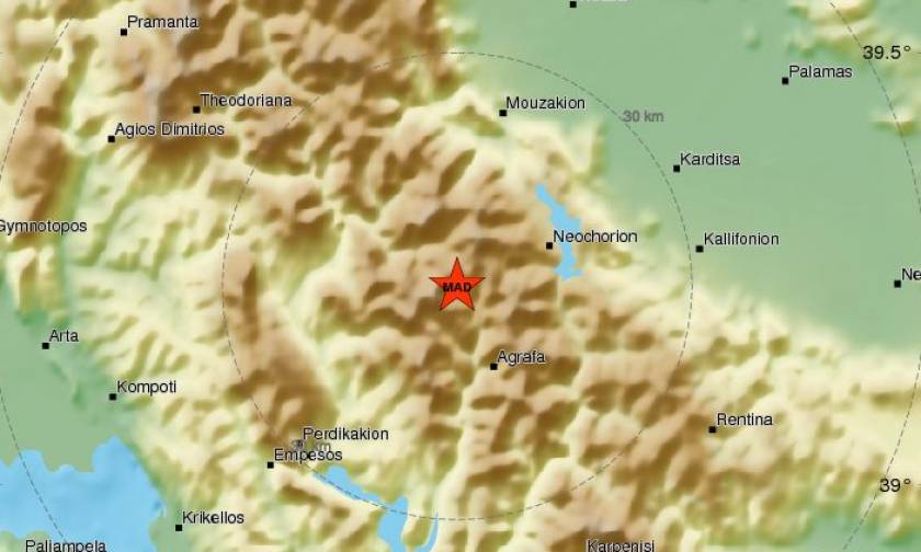 Σεισμός 5 Ρίχτερ στην Καρδίτσα - Αισθητός σχεδόν σε όλη την Ελλάδα