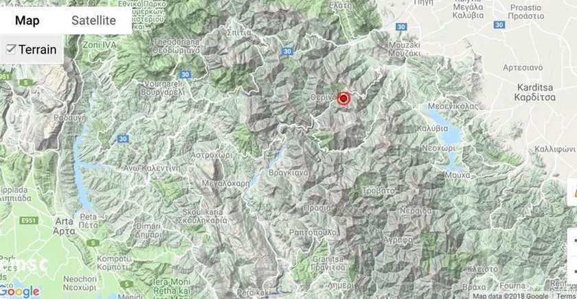 Σεισμός 5,1 Ρίχτερ στην Καρδίτσα - Αισθητός σχεδόν σε όλη την Ελλάδα 