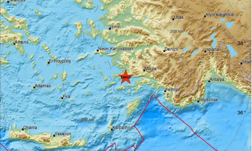 Σεισμός 4,4 Ρίχτερ στην Τουρκία - Αισθητός και στα Δωδεκάνησα