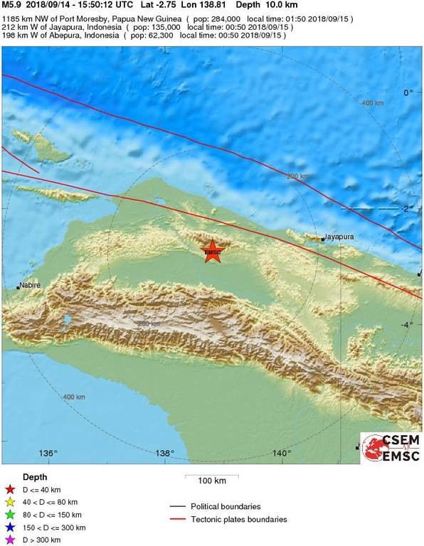 Ισχυρός σεισμός 6 Ρίχτερ στην Παπούα Νέα Γουινέα 